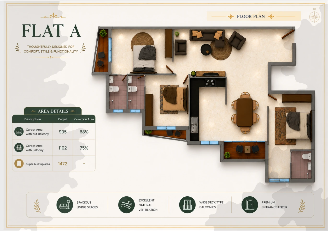 Flat A floor plan