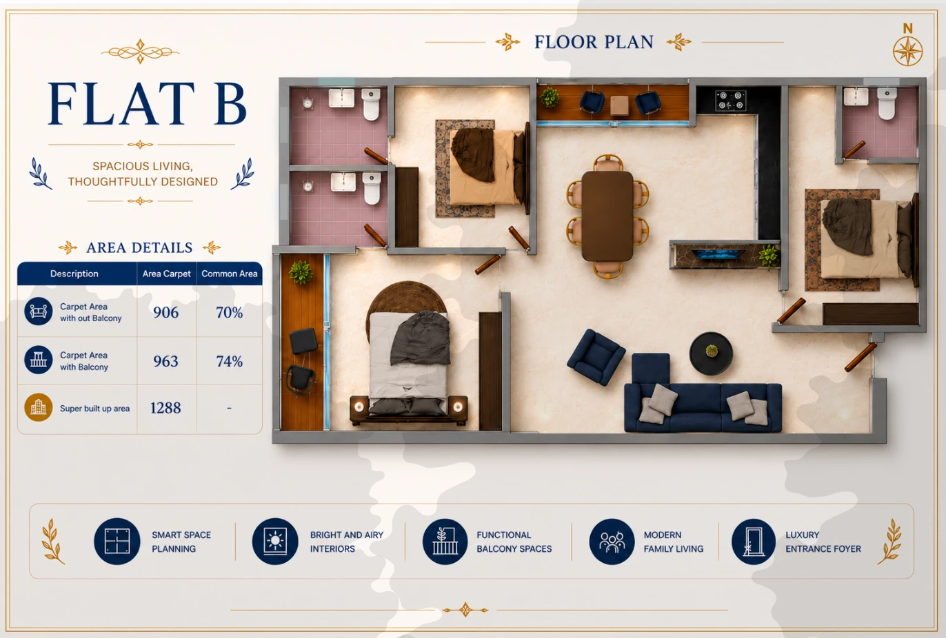 Flat B floor plan