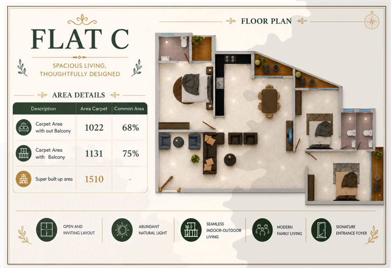 Flat C floor plan