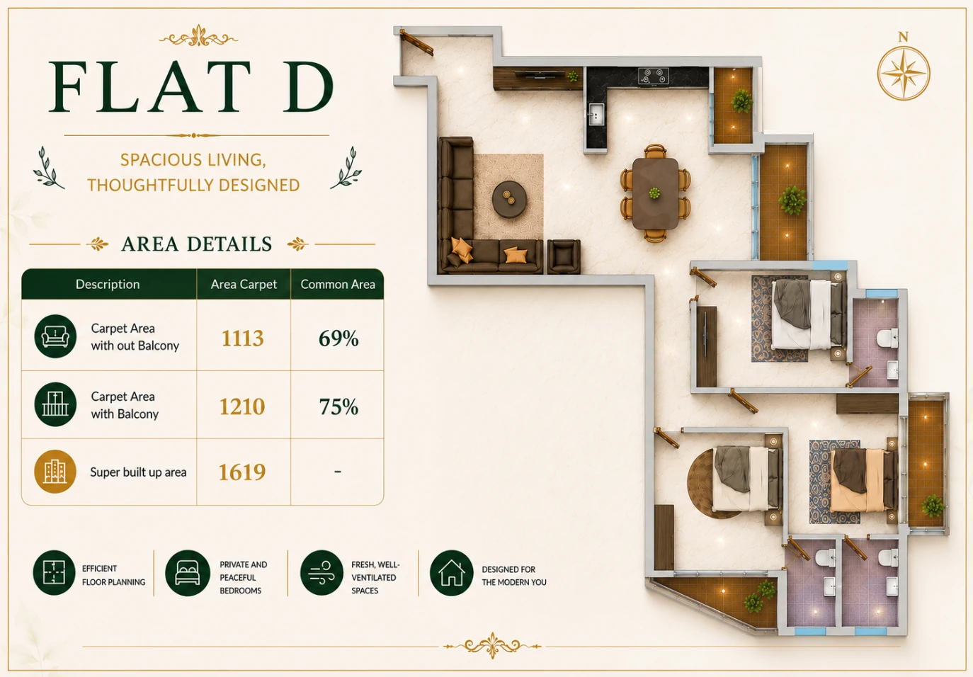 Flat D floor plan